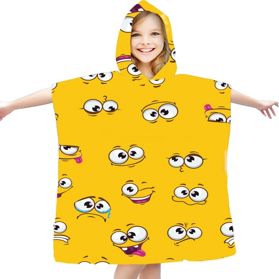 PONCHO DZIECIĘCE 60x90CM RĘCZNIK PLAŻOWY KĄPIELOWY OKRYCIE Z KAPTURKIEM