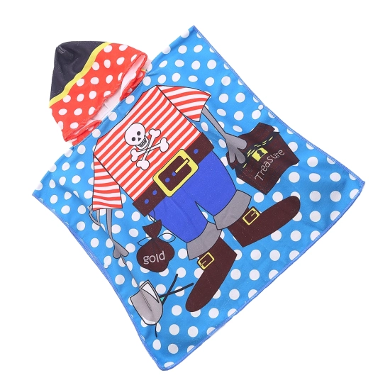 PONCHO DZIECIĘCE 60x90CM RĘCZNIK PLAŻOWY KĄPIELOWY OKRYCIE Z KAPTURKIEM