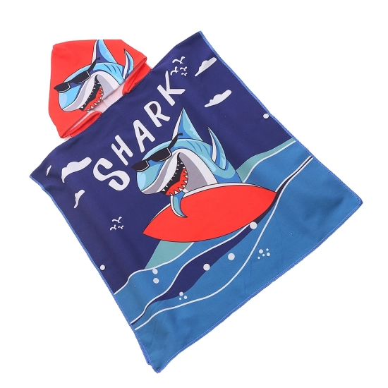 PONCHO DZIECIĘCE 60x90CM RĘCZNIK PLAŻOWY KĄPIELOWY OKRYCIE Z KAPTURKIEM