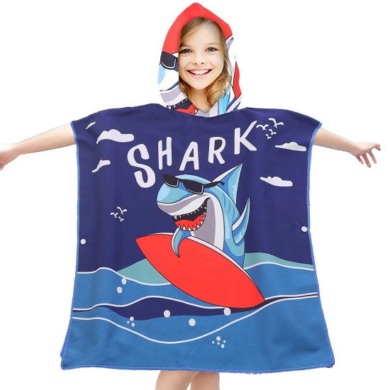 PONCHO DZIECIĘCE 60x90CM RĘCZNIK PLAŻOWY KĄPIELOWY OKRYCIE Z KAPTURKIEM
