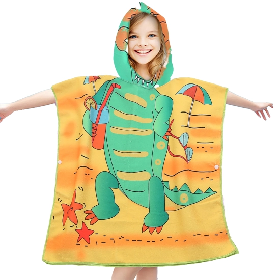 PONCHO DZIECIĘCE 60x90CM RĘCZNIK PLAŻOWY KĄPIELOWY OKRYCIE Z KAPTURKIEM