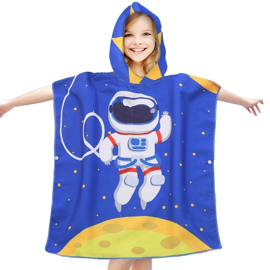 PONCHO DZIECIĘCE 60x90CM RĘCZNIK PLAŻOWY KĄPIELOWY OKRYCIE Z KAPTURKIEM