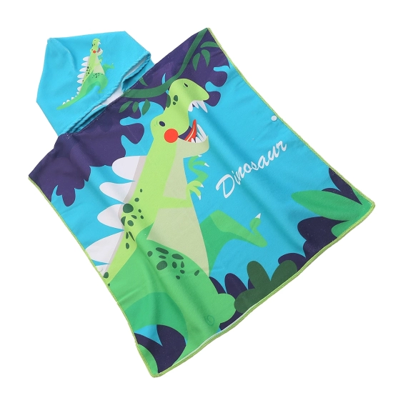 PONCHO DZIECIĘCE 60x90CM RĘCZNIK PLAŻOWY KĄPIELOWY OKRYCIE Z KAPTURKIEM
