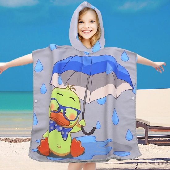 PONCHO DZIECIĘCE 60x90CM RĘCZNIK PLAŻOWY KĄPIELOWY OKRYCIE Z KAPTURKIEM