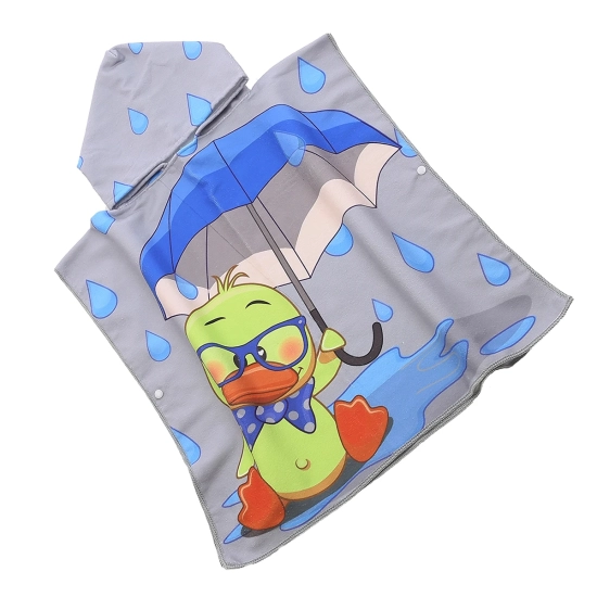 PONCHO DZIECIĘCE 60x90CM RĘCZNIK PLAŻOWY KĄPIELOWY OKRYCIE Z KAPTURKIEM