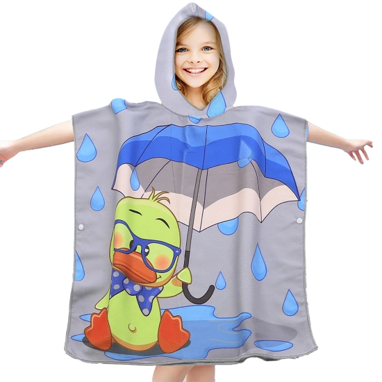 PONCHO DZIECIĘCE 60x90CM RĘCZNIK PLAŻOWY KĄPIELOWY OKRYCIE Z KAPTURKIEM
