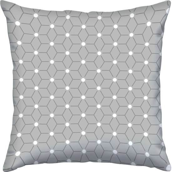 Kwadratowa poszewka bawełniana w jasnoszare geometryczne heksagony