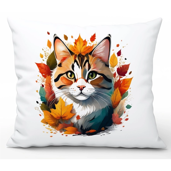 POSZEWKA DEKORACYJNA 50x60 JASIEK OZDOBNA JESIENNA KOT