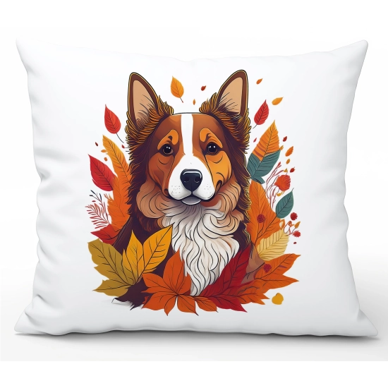 POSZEWKA DEKORACYJNA 50x70 JASIEK OZDOBNA JESIENNA PIES