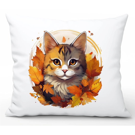 POSZEWKA DEKORACYJNA 50x70 JASIEK OZDOBNA JESIENNA KOT