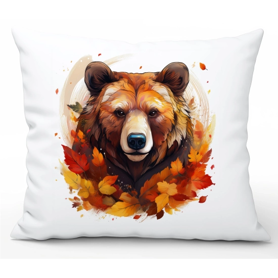POSZEWKA DEKORACYJNA 50x70 JASIEK OZDOBNA JESIENNA NIEDŹWIEDŹ