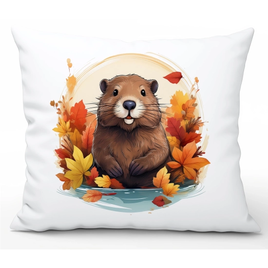 POSZEWKA DEKORACYJNA 50x60 JASIEK OZDOBNA JESIENNA BÓBR