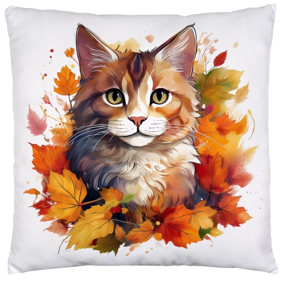 POSZEWKA DEKORACYJNA 45x45 JASIEK OZDOBNA JESIENNA KOT