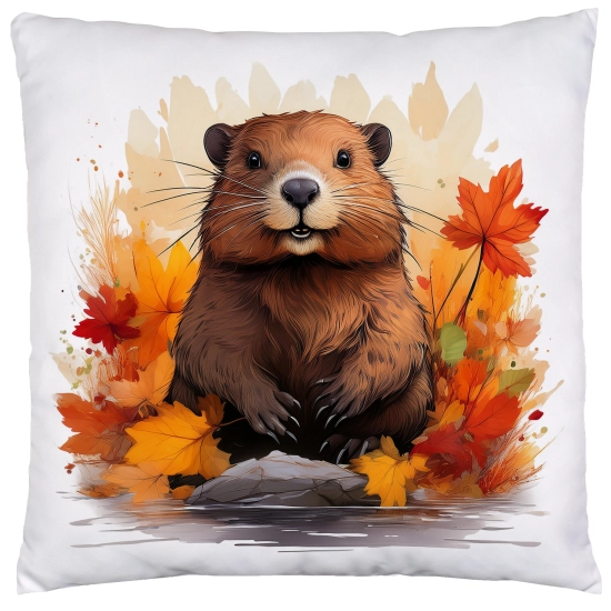 POSZEWKA DEKORACYJNA 40x40 JASIEK OZDOBNA JESIENNA BÓBR