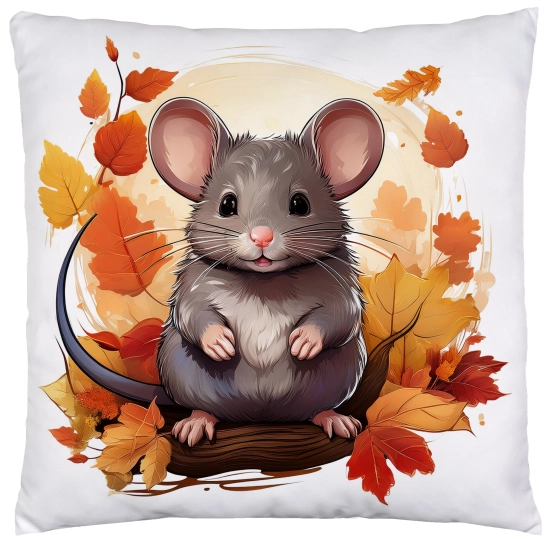 POSZEWKA DEKORACYJNA 45x45 JASIEK OZDOBNA JESIENNA MYSZ