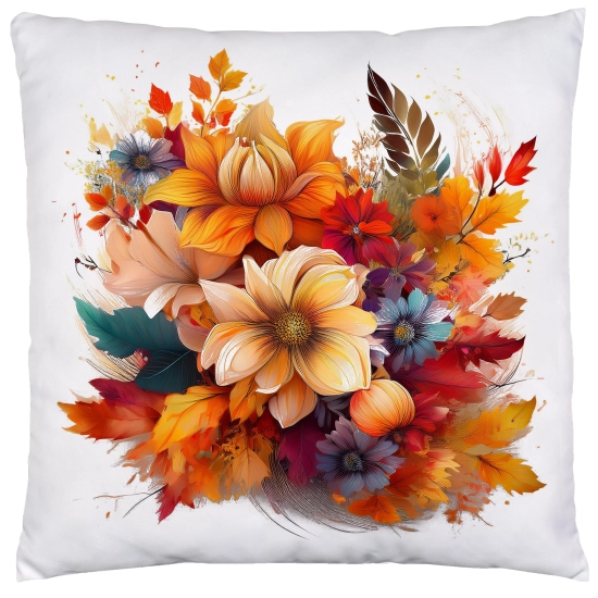 POSZEWKA DEKORACYJNA JESIENNA VELVET 40x40 WELUROWA JESIEŃ KWIATY