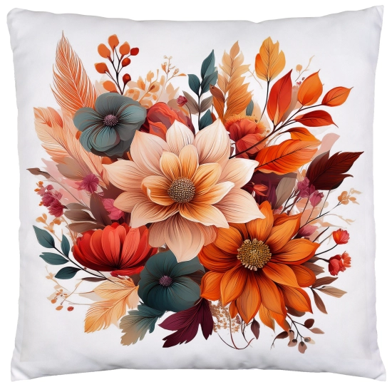 POSZEWKA DEKORACYJNA JESIENNA VELVET 40x40 WELUROWA JESIEŃ KWIATY