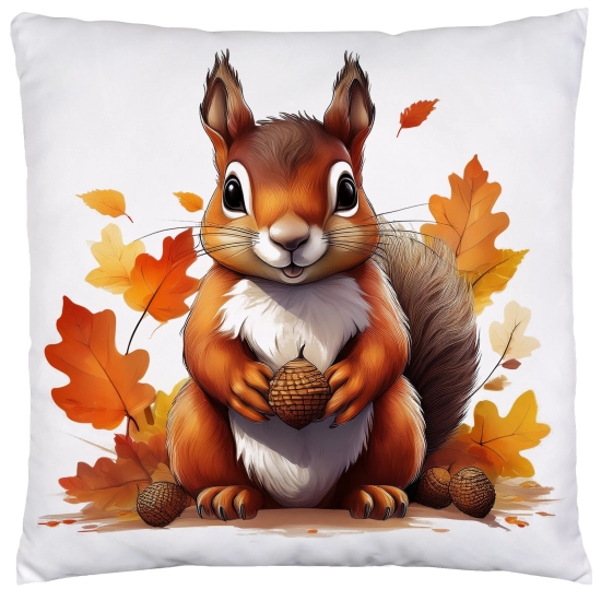 POSZEWKA DEKORACYJNA 40x40 JASIEK OZDOBNA JESIENNA WIEWIÓRKA