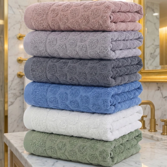LUKSUSOWY KOMPLET 6 RĘCZNIKÓW KĄPIELOWYCH 70x140 BAWEŁNA FROTTE CHŁONNE
