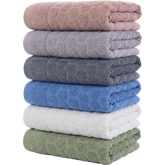 LUKSUSOWY KOMPLET 6 RĘCZNIKÓW KĄPIELOWYCH 70x140 BAWEŁNA FROTTE CHŁONNE