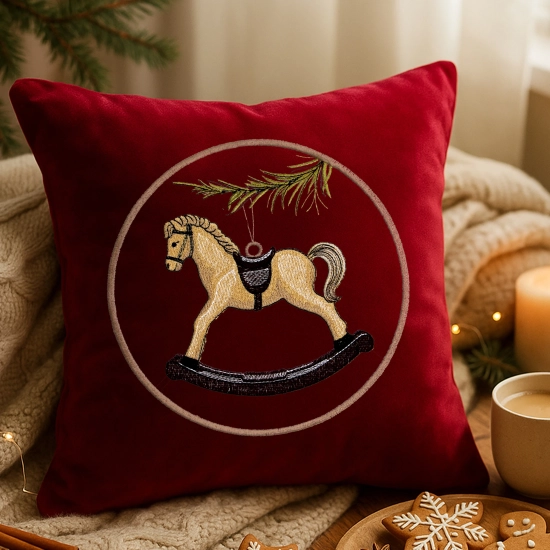 świąteczna poszewka dekoracyjna z weluru