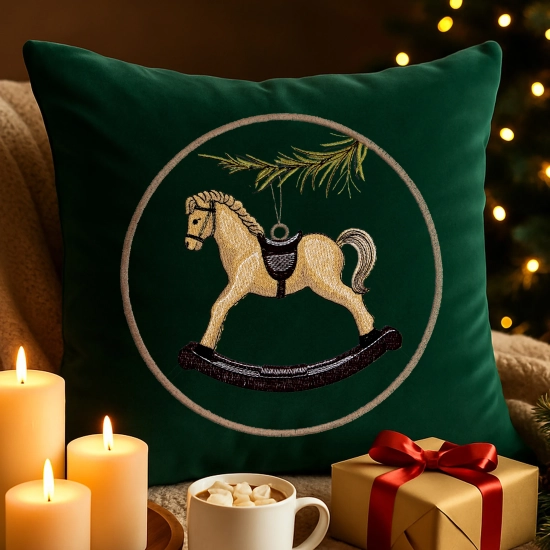 poszewka premium świąteczna z haftem 40x40 cm