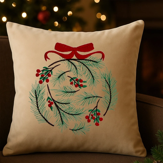 elegancka poszewka bożonarodzeniowa z haftem