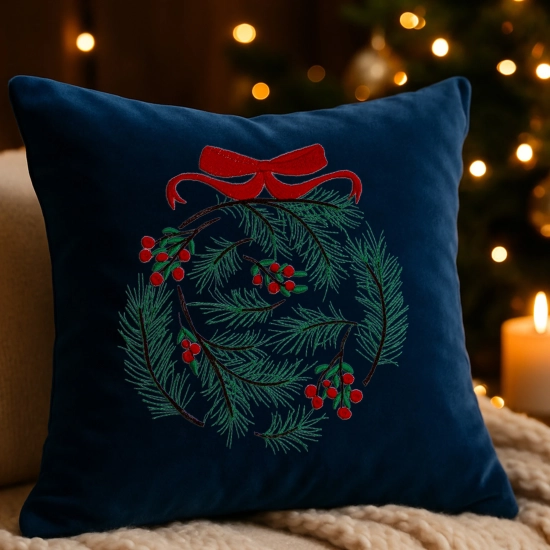 poszewka premium świąteczna z haftem 40x40 cm