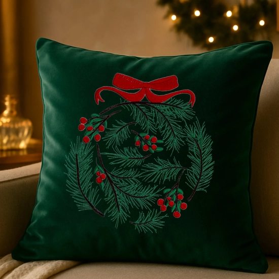 świąteczna poszewka dekoracyjna z weluru