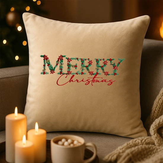 poszewka premium świąteczna z haftem 40x40 cm