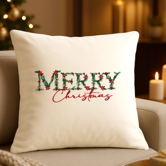 elegancka poszewka bożonarodzeniowa z haftem