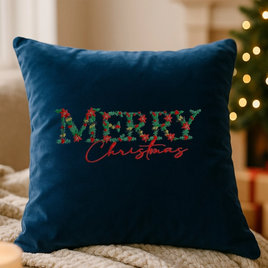 świąteczna poszewka dekoracyjna z weluru