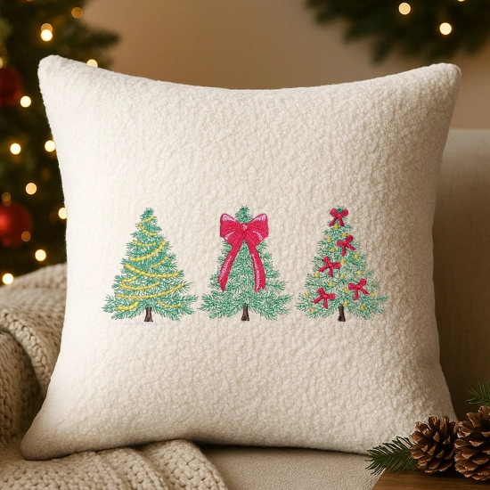 poszewka bouclé świąteczna z haftem 40x40 cm