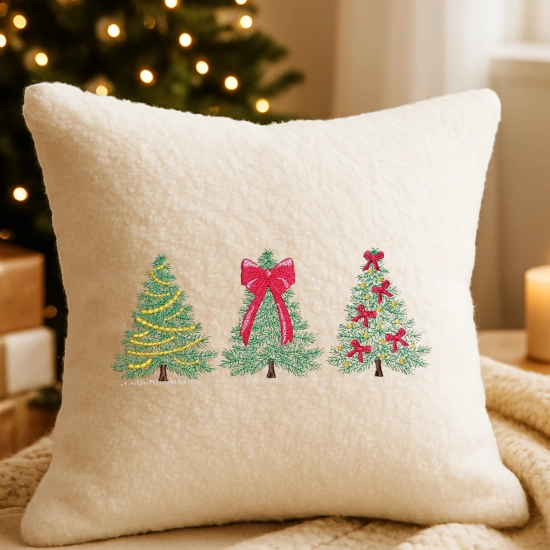 poszewka bożonarodzeniowa bouclé z haftem