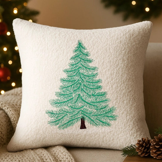 poszewka bouclé świąteczna z haftem 40x40 cm
