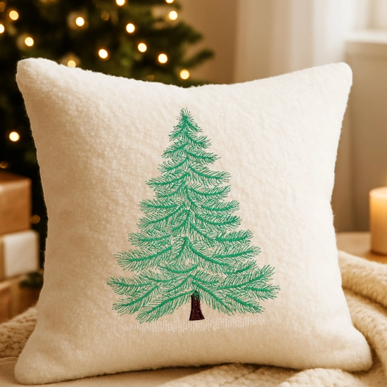 poszewka bożonarodzeniowa bouclé z haftem