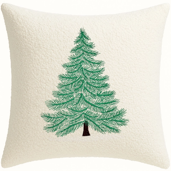 poszewka świąteczna z haftem i strukturą bouclé