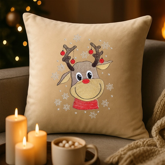 poszewka premium świąteczna z haftem 40x40 cm