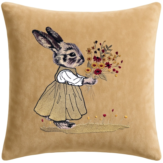 POSZEWKA DEKORACYJNA PREMIUM WELUROWA 40x40 Z HAFTEM WIELKANOCNA VELVET
