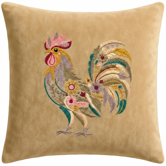 POSZEWKA DEKORACYJNA PREMIUM WELUROWA 40x40 Z HAFTEM WIELKANOCNA VELVET