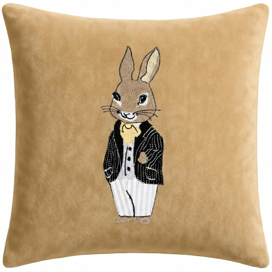 POSZEWKA DEKORACYJNA PREMIUM WELUROWA 40x40 Z HAFTEM WIELKANOCNA VELVET
