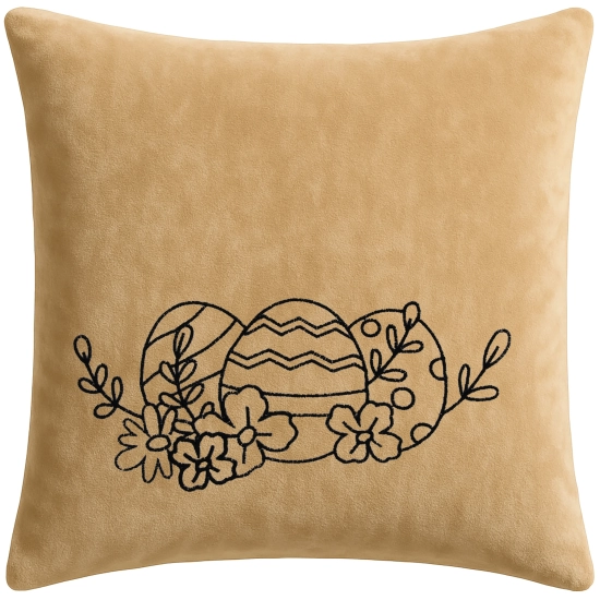 POSZEWKA DEKORACYJNA PREMIUM WELUROWA 40x40 Z HAFTEM WIELKANOCNA VELVET