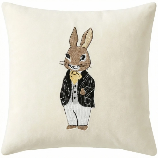 POSZEWKA DEKORACYJNA PREMIUM WELUROWA 40x40 Z HAFTEM WIELKANOCNA VELVET