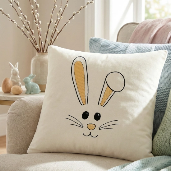 POSZEWKA DEKORACYJNA PREMIUM WELUROWA 40x40 Z HAFTEM WIELKANOCNA VELVET