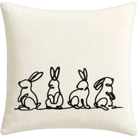 POSZEWKA DEKORACYJNA PREMIUM WELUROWA 40x40 Z HAFTEM WIELKANOCNA VELVET