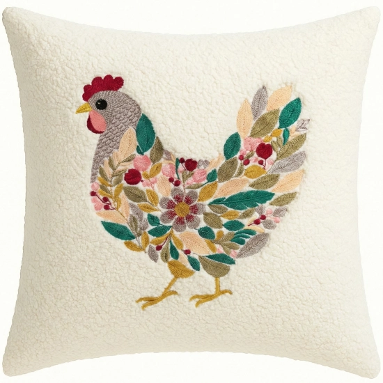 POSZEWKA DEKORACYJNA PREMIUM WELUROWA 40x40 Z HAFTEM WIELKANOCNA VELVET