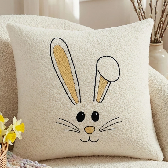 POSZEWKA DEKORACYJNA PREMIUM WELUROWA 40x40 Z HAFTEM WIELKANOCNA VELVET