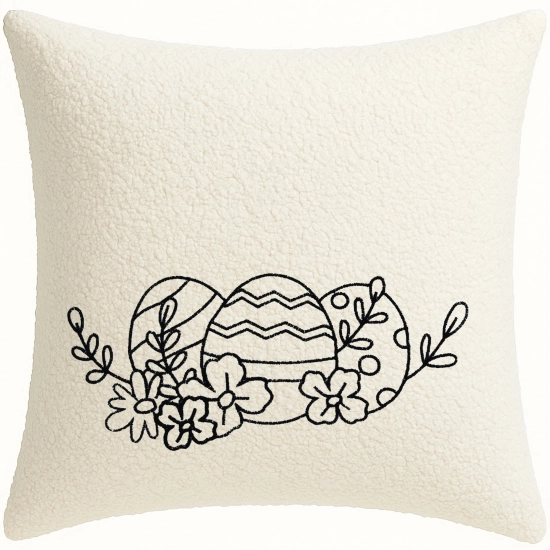 POSZEWKA DEKORACYJNA PREMIUM WELUROWA 40x40 Z HAFTEM WIELKANOCNA VELVET