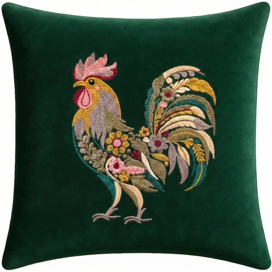 POSZEWKA DEKORACYJNA PREMIUM WELUROWA 40x40 Z HAFTEM WIELKANOCNA VELVET