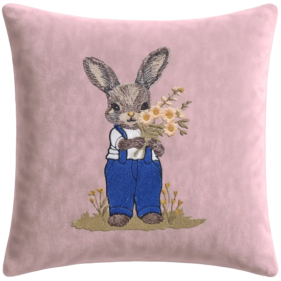 POSZEWKA DEKORACYJNA PREMIUM WELUROWA 40x40 Z HAFTEM WIELKANOCNA VELVET